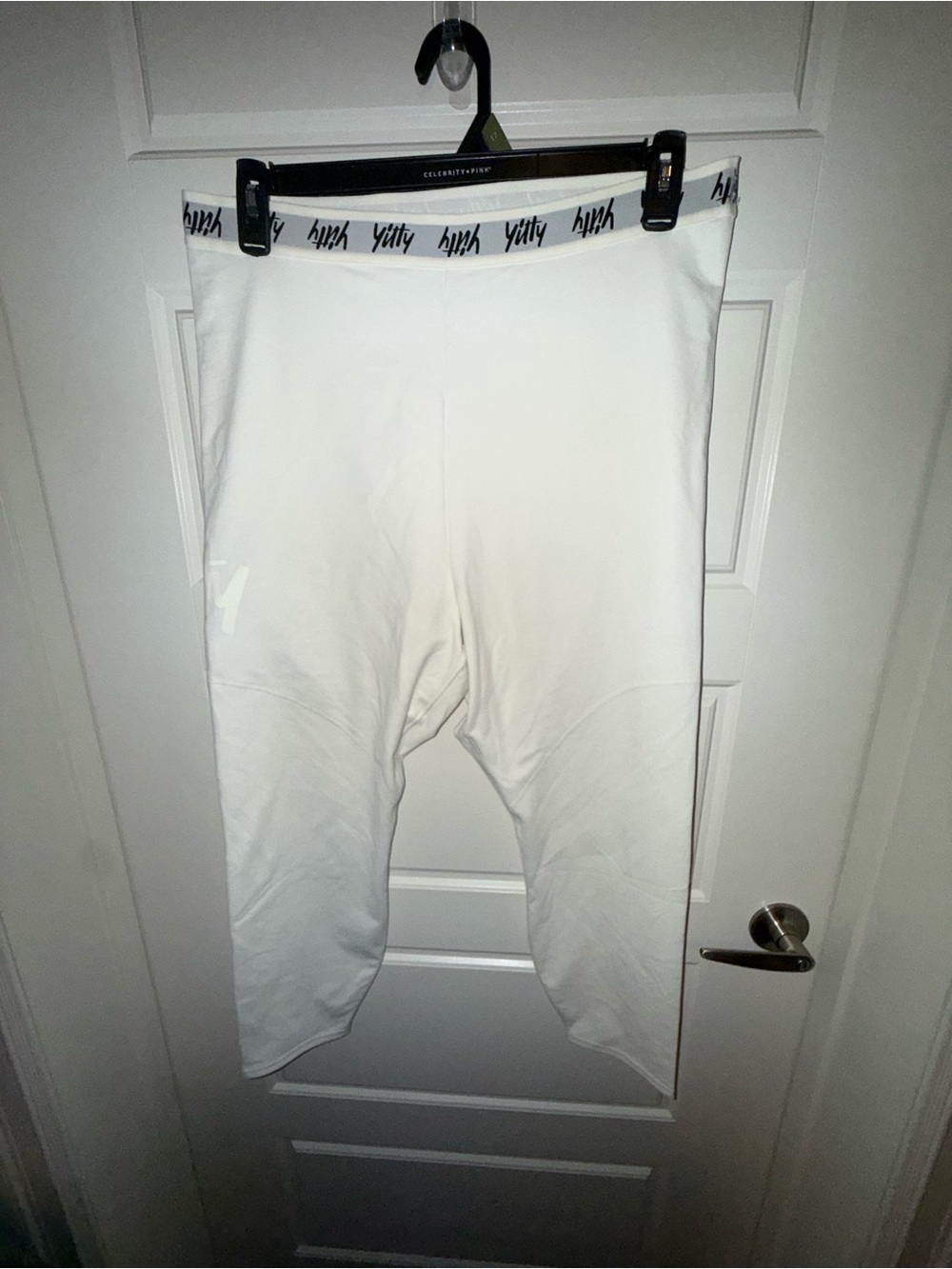 YITTY White High-Waist Leggings with Branded Waistband